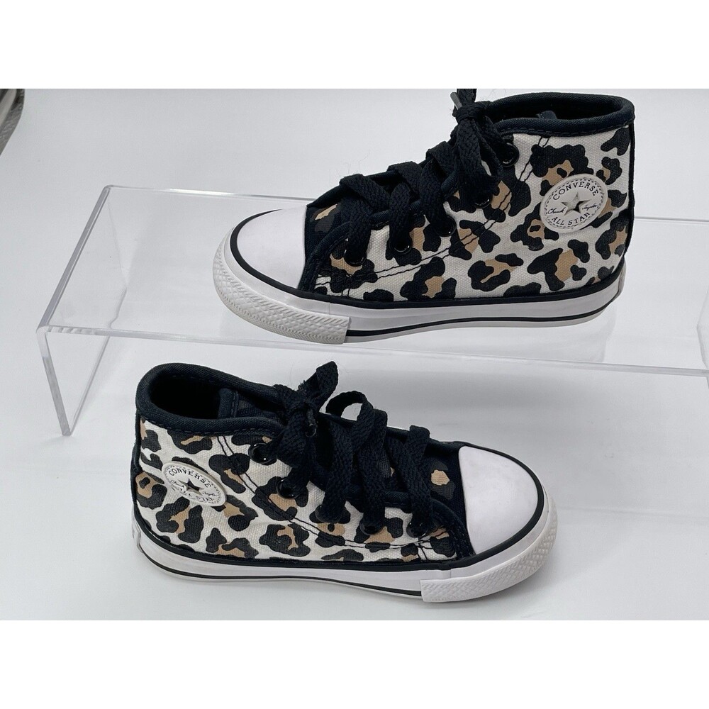 Converse Chuck Taylor Hi Leopard Print Little Kids Size 7 Shoes - Picture 2 of 7